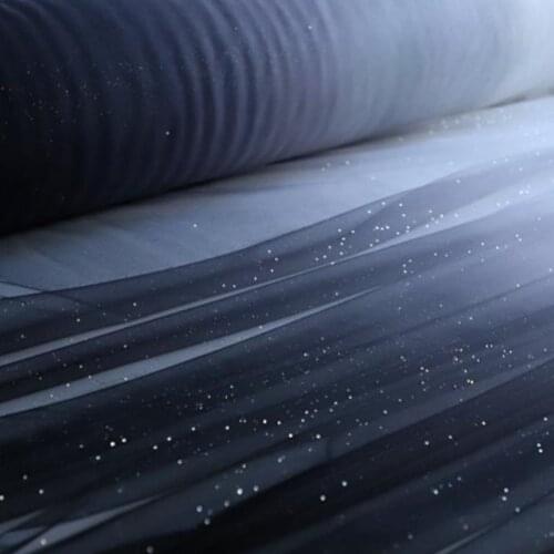 Soft Gradient Ombre Nylon Tulle Fabric Glitter Mesh Net Fabric for Dress,Black,Navy,Green,Red,Purple,by the meter