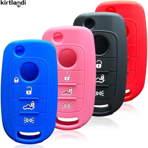 Kirtlandi Silica Gel Car Key Cover Case for Dodge Neon Key Holder for For Fiat 500X Tipo Egea Cronos Keychain Accessories Skin