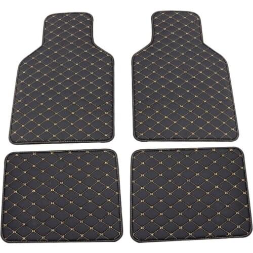 Leather Car Floor Mat Waterproof Foot Pads Protector Q9QD Universal Fit 4pcs PU
