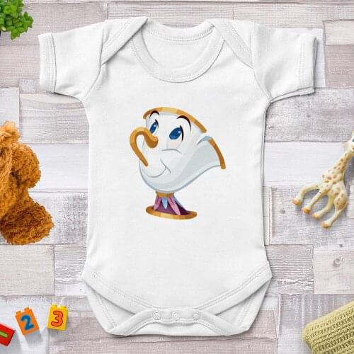 2021 Newborn Summer Jumpsuits Baby Girl Boys Rompers Harajuku Short Sleeve Graphic Infant Outfits Mrs Potts Printed Playsuits