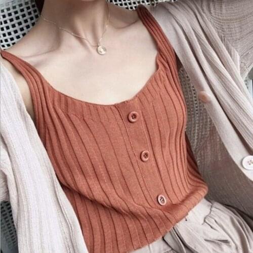 Summer Girls Hoodie Knitting Tanks 2020 Fashion Woemns Clothing Croptops O-neck Cropped Pink White Halter Top