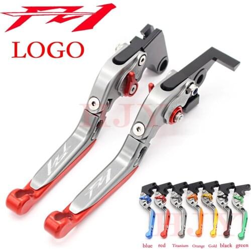 Logo(FZ1) Titanium+ Blue For Yamaha FZ1 FAZER 2001 2002 2003 2004 2005 Motorcycle CNC Folding Extendable Brake Clutch Levers