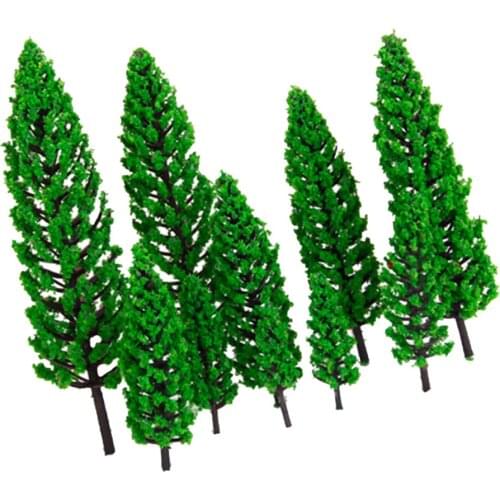 1/50 Scale Plastic Miniature Green Model Trees for Railways Scenery Accessories