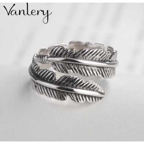 New Gothic Men Feather Rings For Women Jewelry Birthday Gift Romantic Wedding Engagement Drop Shipping 2021