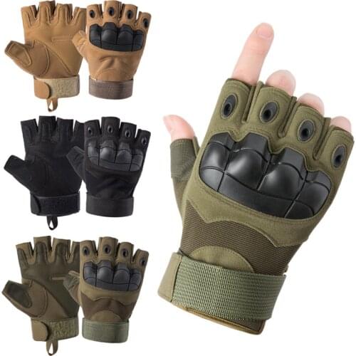 Outdoor Tactical Army Fingerless Gloves Hard Knuckle Paintball Airsoft Hunting Combat Riding Hiking Military Half Finger Gloves