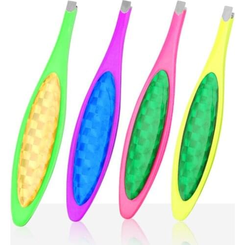 Eyebrow Tweezer Slant Head Brow Trimmer Stainless Steel False Eyelashes Tweezers Professional Hair Removal Makeup Beauty Tools