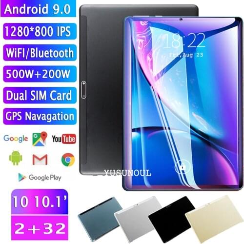 New Version Android 9.0 IPS Screen 10 inch tablet PC Quad Core 2GB RAM 32GB ROM Wifi Bluetooth GPS Tablet 10.1‘ With Free Gifts