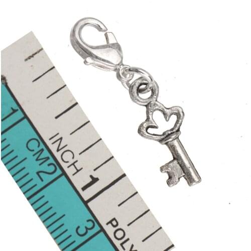 Jewelry Charms DIY Handwork Keychains Clothes Material Key 30mm dangles Vintage Silver Plated Accessories For Jewelery 50pcs/lot
