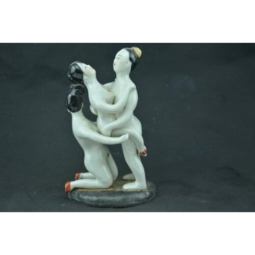 Rare Old Chinese porcelain statue,Oriental body art,Love,#66,Hand-painted crafts,Decoration,collection&Adornment