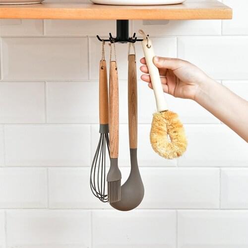 360 Degrees Adjustable Rotating Hooks Holder Hang Kitchen Cabinet Organizer Rack MultiPurpose Hooks Kitchenware Storage Hooks
