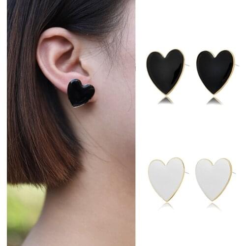 Korean heart color girl stul earring student children cute earrings for women 2020 bonitos earrings for women heart серьги