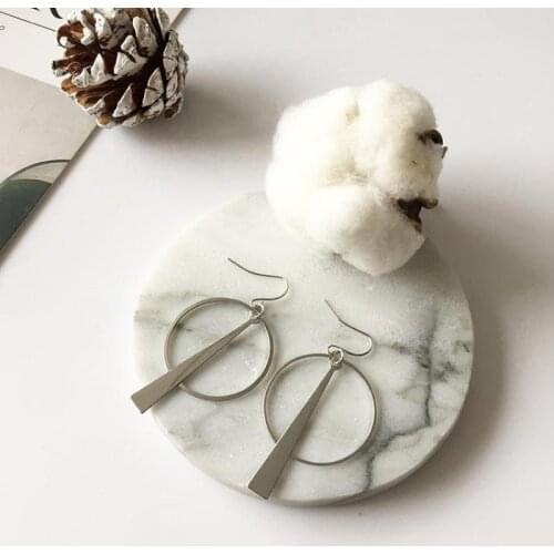 European And American Foreign Trade Temperament Retro Long Paragraph Geometric Circle Earrings Women Gift Jewelry