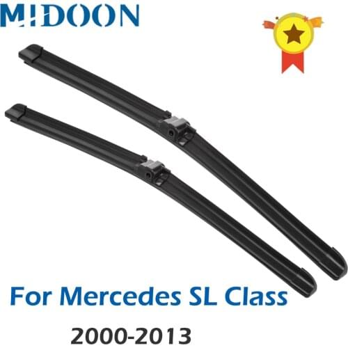 MIDOON Wiper Blades for Mercedes Benz SL Class R230 Fit Side Pin Arms SL 280 300 350 500 600 55 65 AMG