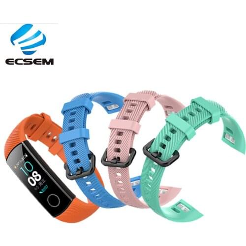 Wristband replacement for honor Band 4 B4 strap silicone material Solid color Sport Bracelet adjustable soft belt