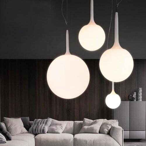 Glass ball pendant light Milk White Modern Castore Pendant Lamp Living Bar Dining room Dinning kitchen island pendant lights