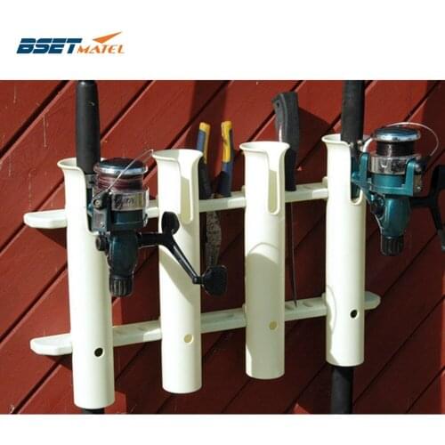Boat Marine Yacht Kayak Vertical 4 Tube Fishing Rod Holder Organiser Pole Tube Mount Bracket Socket Rack Lure Pliers Storage