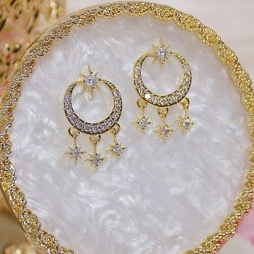 Xinbada Fashion Jewelry 925 Silver Needle Exquisite Micro-inlaid Zircon Hollow Star Stud Earrings for Woman Simple Daily Earring