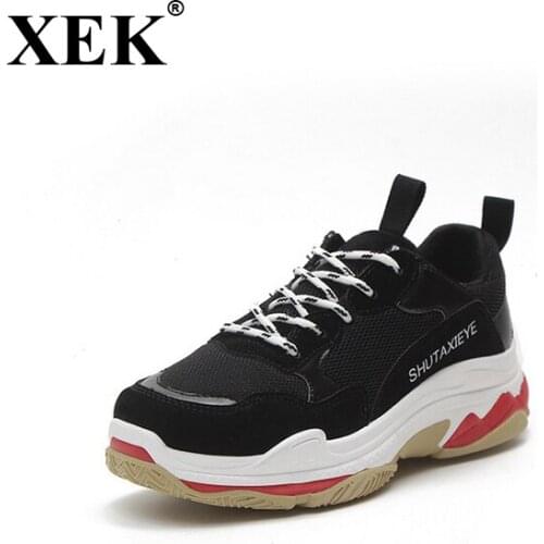XEK Couple Sport Women Running Shoes Air Mesh Breathable Outdoor Cushion Sneakers Jogging Shoes For Women GSS05