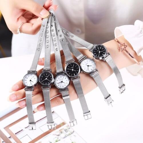 Women Silver Mesh Belt Watch Luxury Casual Ladies Quartz Dress Wrist Watches Gift Clock Relogio Feminino