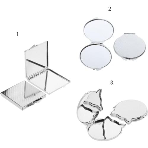 Packs 2 Pieces Women Folding Pocket Double Sides Compact Make Up Cosmetic Mirror Protable Make Up Mirror