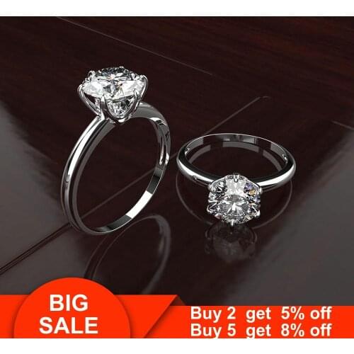 Solitaire Promise ring Real 925 Sterling silver 1ct AAAAA cz Engagement Wedding Rings for women Bridal Statement Party Jewelry