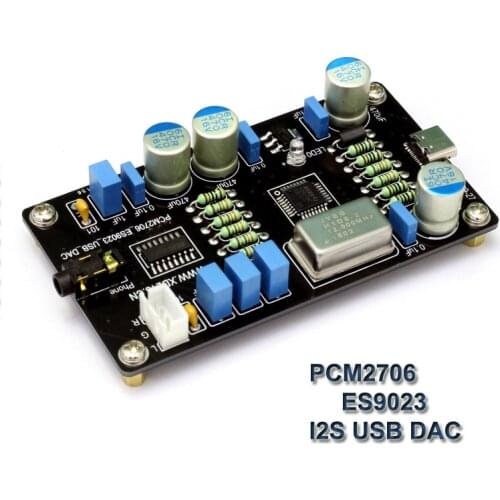 PCM2706 ES9023 USB DAC Sound Card Audio Decoder Board HiFi Zero Noise I2S 160 ohm Headphone Decoder Amplifier