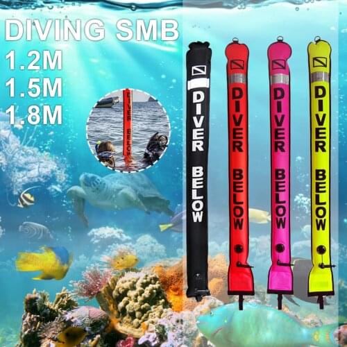 1.2m 1.5m 1.8m Buoy Colorful Visibility Safety Inflatable Scuba Diving SMB Surface Signal Marker Buoy Accessory