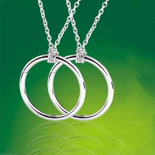 1Pcs Creative Baby Kids Fashion Metal Magical Handmade Tricks Props Large Silver Tomorrow Ring Necklace Intelligence Toys Gifts