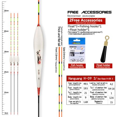 Small Crucian Preferred Fishing Floats 1-3# Flat Long Tail Flotador Pesca Composite Nano Bobbers Fishing Accessories Tackle(H06)