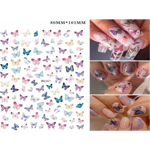 3D Nail Sticker Foil Nails Art Decoration Nail Supplies Cute Beautiful Butterfly Design Stickers for Nails Manicure Accessories