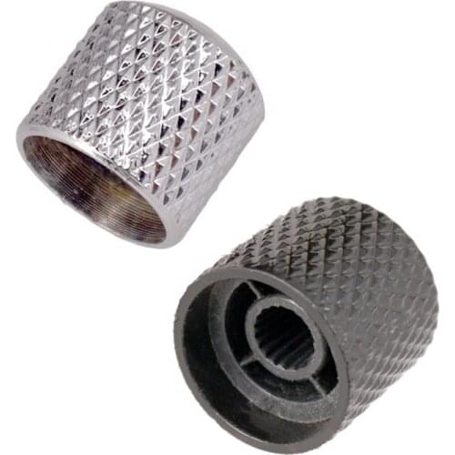 4pcs Electric Guitar Bass Knob pedal Black Silver Metal Potentiometer Hat Guitar accessories Parts Musical instruments