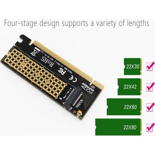 M.2 NVMe SSD NGFF TO PCIE 3.0 X16 adapter M Key interface card Suppor PCI Express 3.0 x4 2230-2280 Size m.2 FULL SPEED