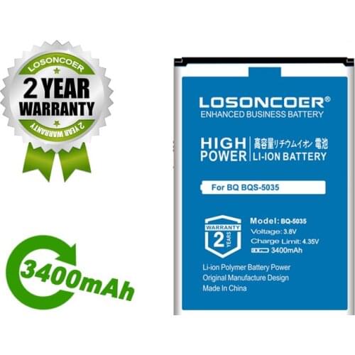 LOSONCOER Battery BQ-5035 3400mAh Battery For BQ BQS-5035/BQ-5035