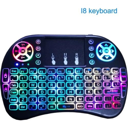 Wireless Mini Keyboard English Or Russian I8 Tricolor Backlight Touchpad 2.4GHz Air Mouse Handheld Backlit For Android TV BOX PC