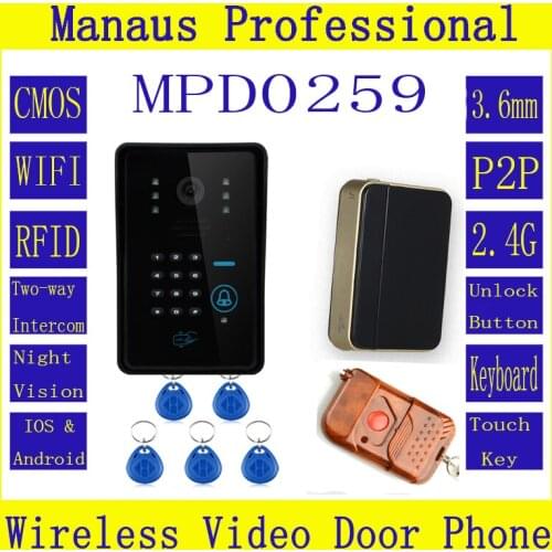 Touch Key WiFi DoorBell Wireless Video Door Phone Home Intercom System IR RFID Camera D259a