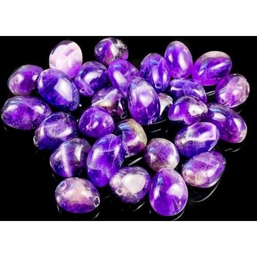 10pcs Natural Amethyst Dreamy Crystal Quartz Gemstone Charms Loose Beads for Jewelry Making Accessories DIY Bracelet Necklace