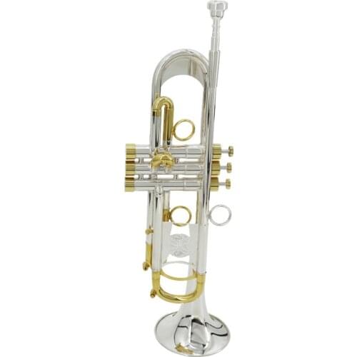 High quality B flat trumpet two-color silver-plated musical instrument for beginners and professional playing