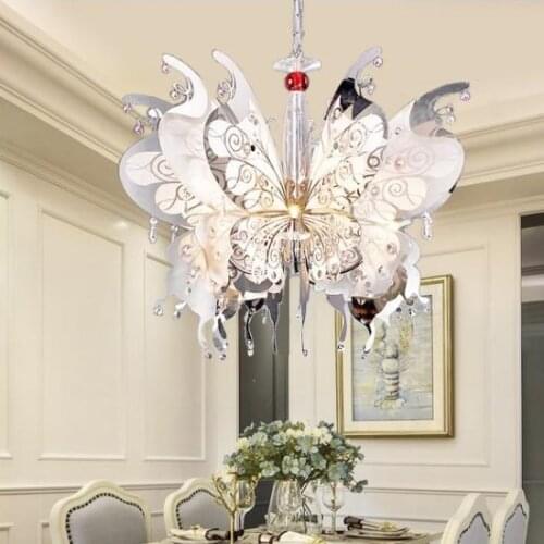 European crystal lamp American Nordic postmodern art creative living room lamps bedroom butterfly guest dining room chandelier