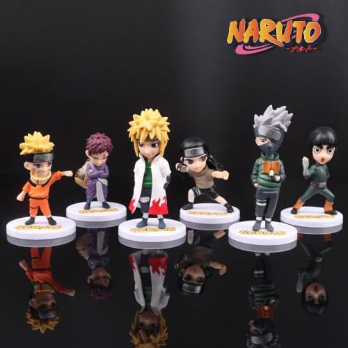 6Pcs Naruto Doll Kawaii Action Figure Anime Figure Anime Childrens Gifts Uzumaki Naruto Toys Kakashi Gaara