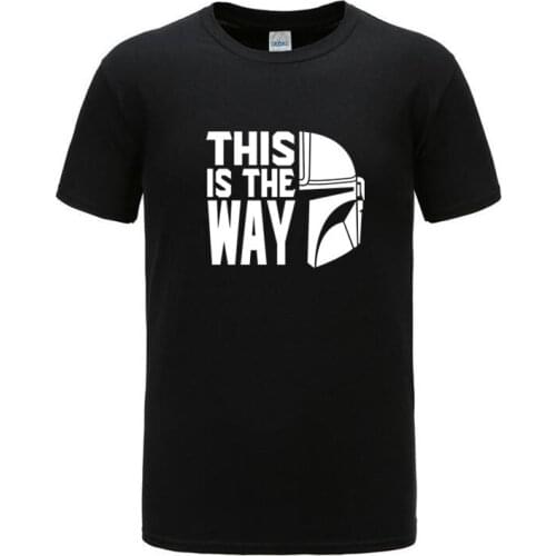 Disney Star Wars THIS IS THE WAY Print Cotton High Quality T-shirts Tops Casual Loose Short Sleeve Tee Shirts Summer Mens Tshirt
