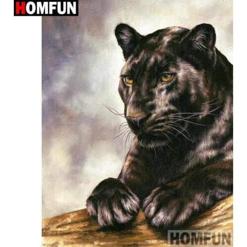 HOMFUN Full Square/Round Drill 5D DIY Diamond Painting "Animal tiger" 3D Diamond Embroidery Cross Stitch Home Decor A21361