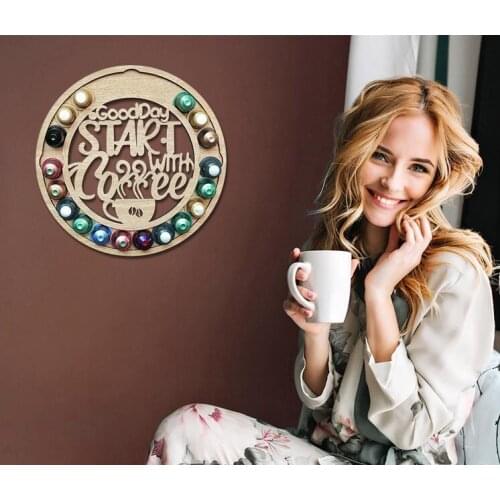 Creative coffee capsule shelf storage plate wooden creative practical hanging coffee storage shelf easy to use