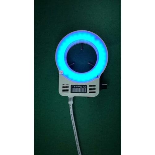 60pcs Blue LED Lamps Light Microscope 63mm Diameter Ring Bulb Lamp Light Source for Biological Stereo Microscope 90-240V
