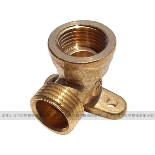 Brass 1/2" Female x 1/2" Male BSP Thread 90 Degree Elbow Can Fixed Water Pipe Connector Plumbing with Base Plate