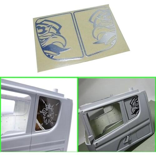 Metal Side Rear Window Decoration Sticker for 1/14 Tamiya RC Truck Car SCANIA R730 R470 R620 Diy
