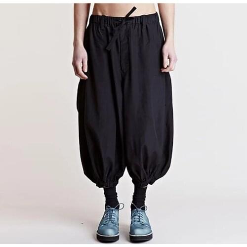 New 2021 Mens Hair Stylist fashion Casual pants cropped pants loose Harem Pants plus size costumes