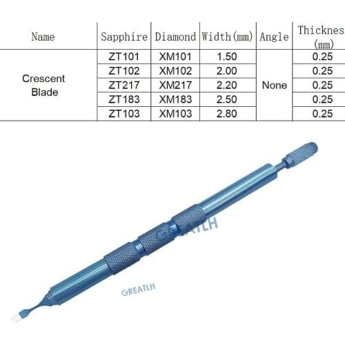 Ophthalmic Blades Crescent Blade Black Diamond Ophthalmic Knife eye lid tool Ophthalmic surgical instrument