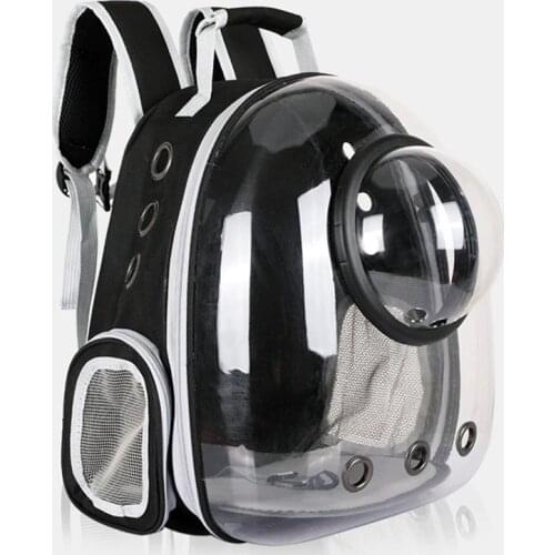 Pet Carrying Supplies Breathable and Transparent Cats Backpack Big Space Oxford Cloth Dog Bag Zipper Side Door for Puppy Carrier