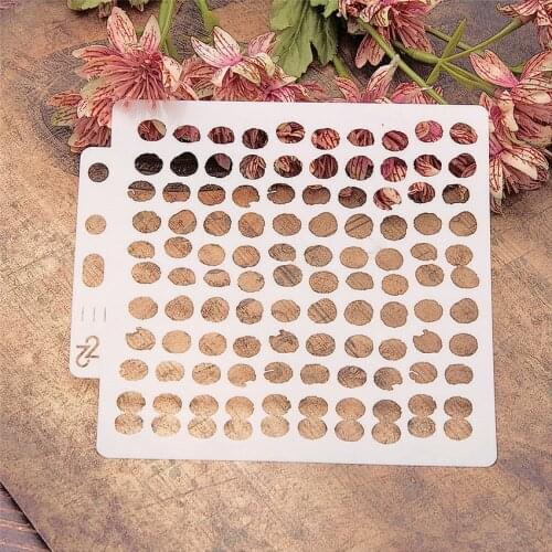 13x14cm Random Dot Scrapbook Stencils Spray Plastic Mold Shield DIY Cake Hollow Embellishment Printing Lace Ruler Valentine