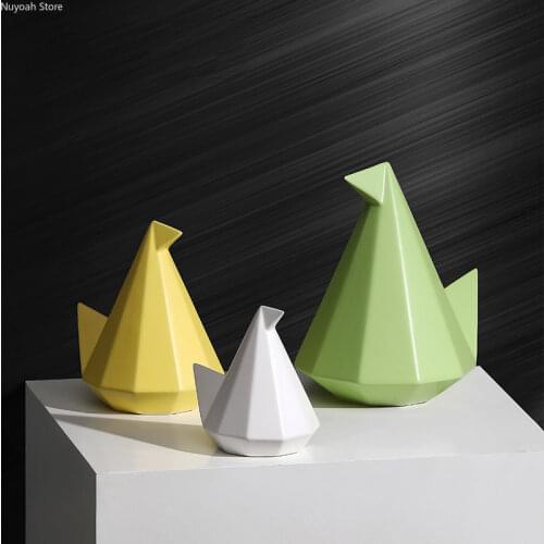 Simple Bird Ceramic Ornaments Creative Abstract Animal Statue Craft Ornaments Modern Living Room Home Decoration Accessories